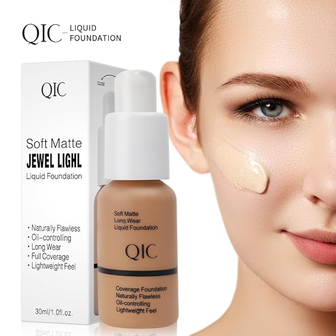 QIC Waterproof Matte Concealer BB Liquid Foundation Cream Buff Beige 30ml