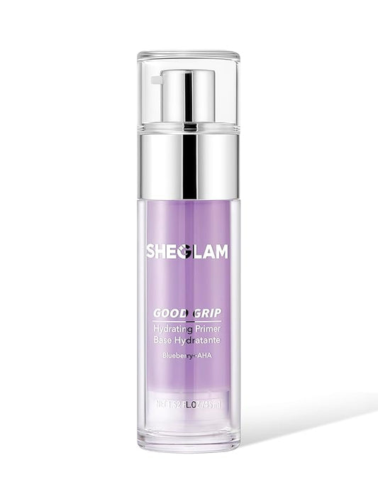 SHEGLAM Good Grip Hydrating Primer Oil Control Moisturizing Primer Gel Smooth Fine Lines Oil And Silicone-Free Face -Blueberry + Aha-Purple