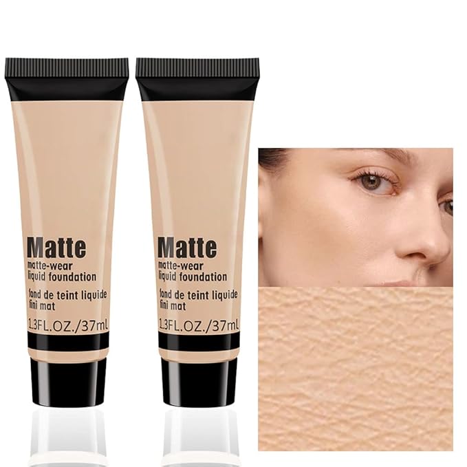 2 Pack Liquid Foundation Cream for Face Makeup,Durable
