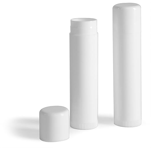 144 White Plastic Empty Lip Balm Crafting