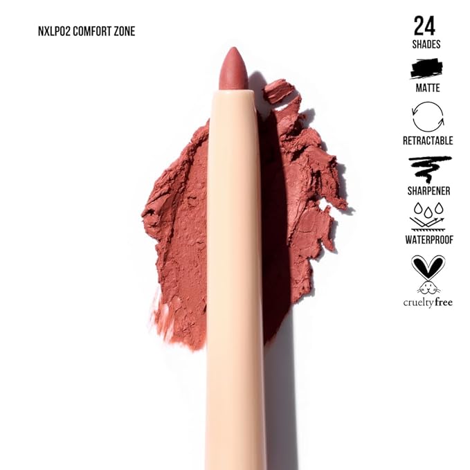 Retractable Waterproof Lip Liner with Built-in Sharpener by Beauty Creations NUDEX Collection (Comfort Zone 02)