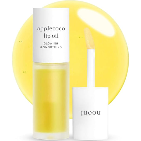 NOONI Korean Hydrating Lip Oil - Applecoco | Long-Lasting, Moisturizing, Plumping, Revitalizing for Dry Lips, Waterproof, No Peel Off, Hydrating, Nourishing Crystal Clear, 0.12 FL Oz