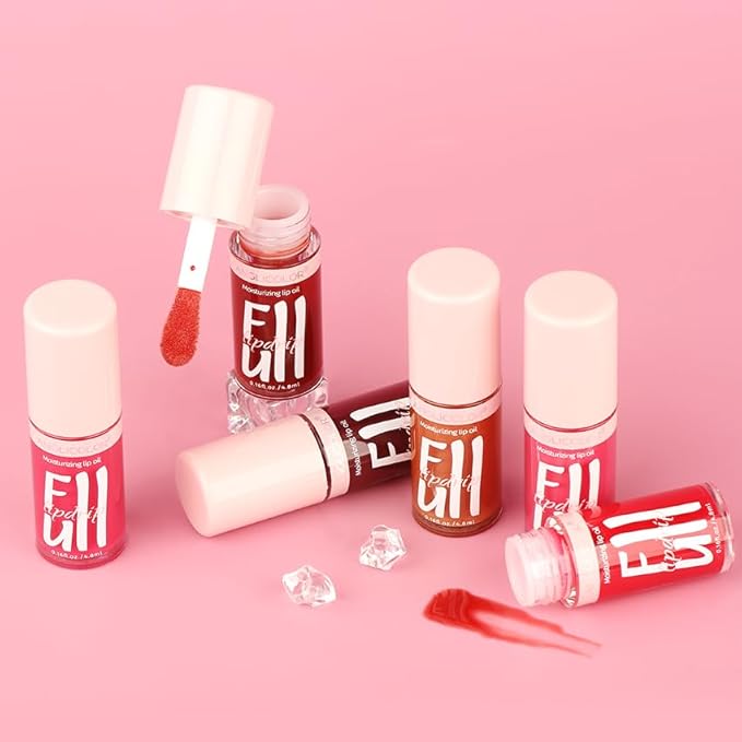 2PC Lip Glow Oil Hydrating 6 Colors, Moisturizing Glow