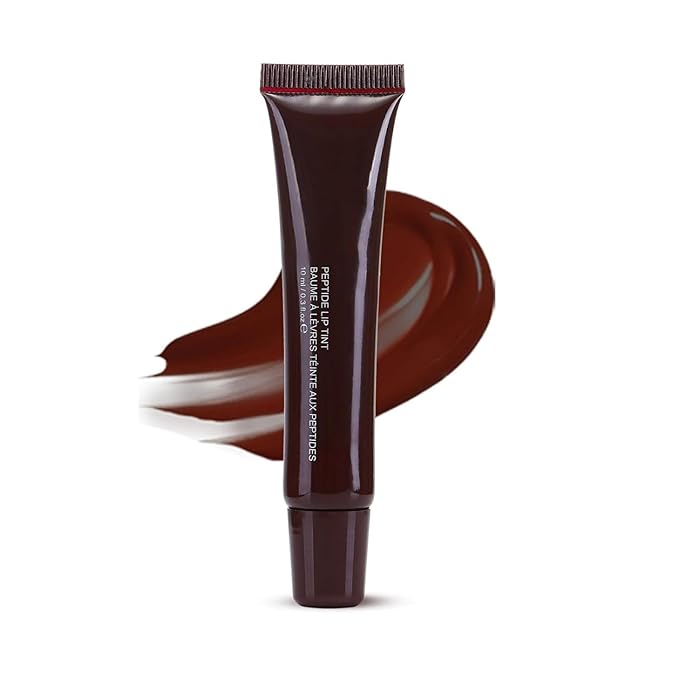 MAEPEOR Lip Glowy Balm 5 Colors Plumping Hydrating Lip Butter Balm and Nourishing Lip Care Lip Treatment Glossy Finish Non-sticky Tinted Lip Balm (04 Espresso)