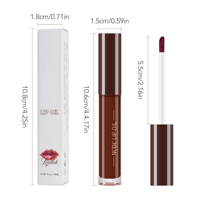 Hydrating Lip Glow Oil, Plumping Lip Oil, Tinted Lip Plumper Gloss,Younger-Looking Lips | Nourishing Long Lasting Non-Sticky Hydrating & Smoothing Lip Treatment Cruelty Free 12#
