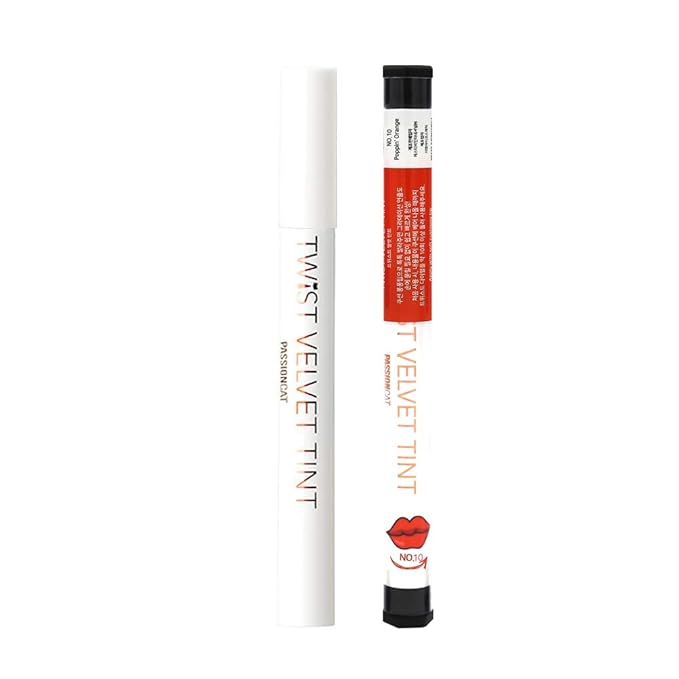 Long Lasting Lip Stain for Lips and Cheek Tint | High Pigment Color | lightweight Matte Finish | Weightless | Full Coverage | Twist Velvet Tint #10 (No.10)