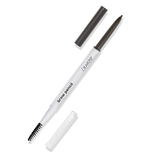 ColourPop Defining Eyebrow Pencil - Precision Brow Pencil Tip for Natural Hair-Like Strokes - Long-Lasting Buildable Color with Attached Spoolie & No Sharpening Needed - Soft Black (0.003 oz)