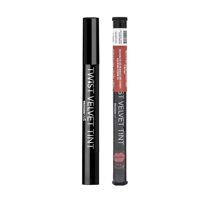 Long Lasting Lip Stain for Lips and Cheek Tint | High Pigment Color | lightweight Matte Finish | Weightless | Full Coverage | Twist Velvet Tint #6 (No.6)