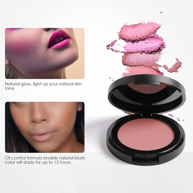 FOCALLURE Silky Face Pressed Blush,High Pigment Mineral Blusher,Create Blusher Makeup,PRIM