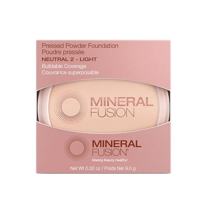 Mineral Fusion Pressed Powder Foundation, Neutral 2 - Hypoallergenic, Cruelty-Free, 0.32 Oz