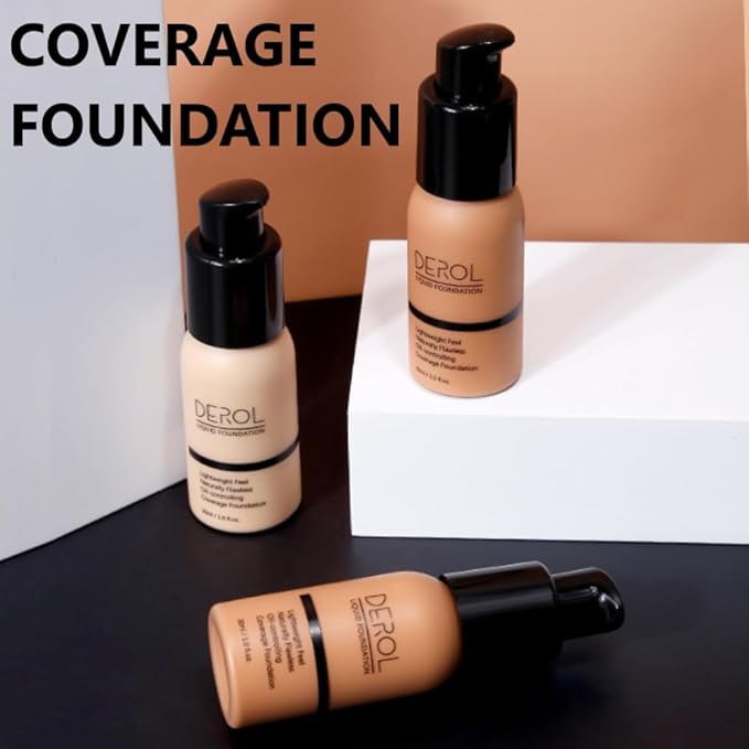 Foundation Full Coverage Liquid Foundation Cream - Lightweight