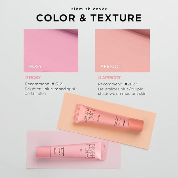 Hanskin Rosy Blemish Cover, Full Coverage Color Correcting 12g