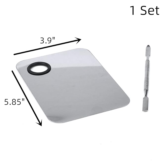 Stainless Steel Professional Beauty Palette,Large Square and Half