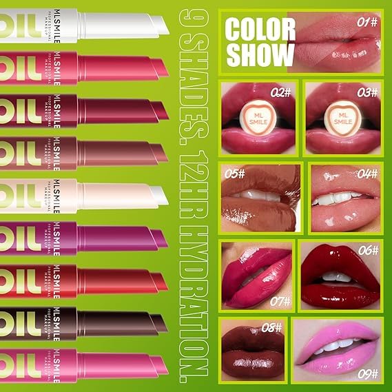 3 Colors Fat Lip Oil Click Slick,Non-stick High