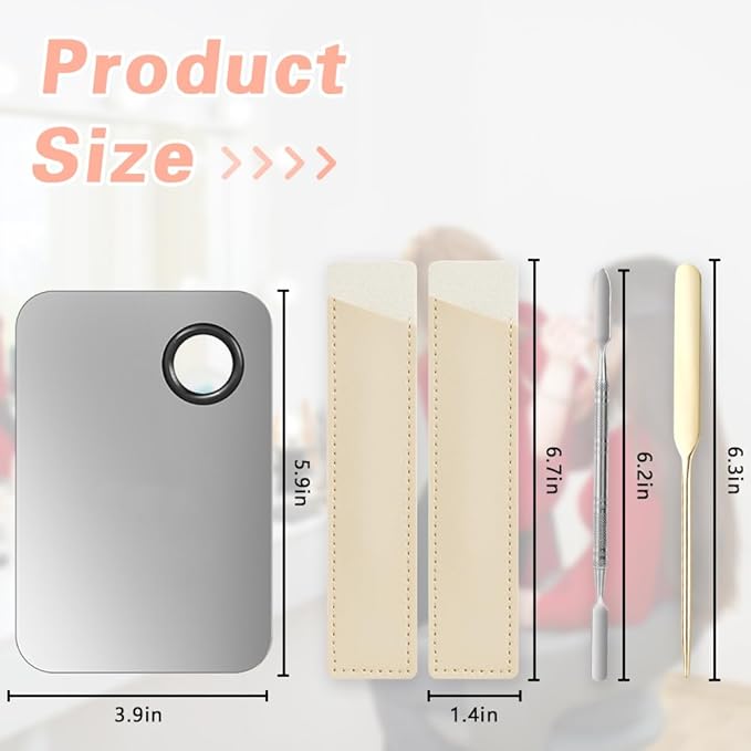 5PCS Makeup Mixing Palette, Stainless Steel Cosmetic Makeup