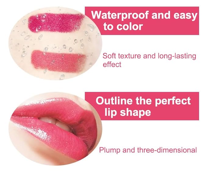 AKOAK Wooden Women's Lip Pencil, Waterproof Cosmetic Lipstick