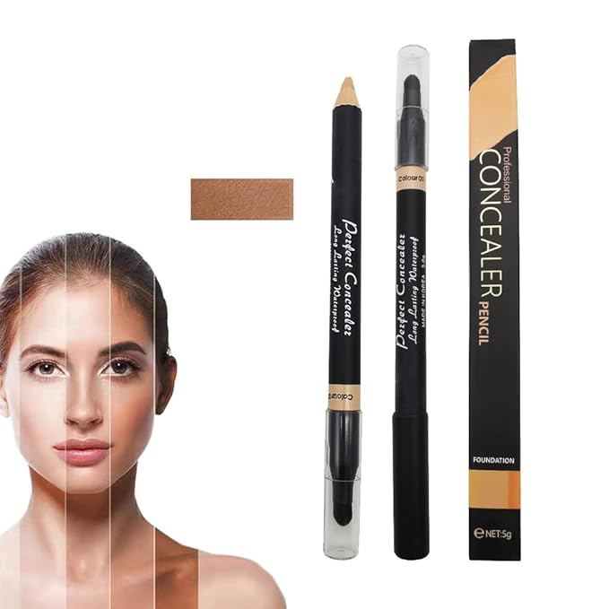 AKARY Concealer Pencil, 2 in 1 Dual-Sided Full (#4 Wheat-colored)