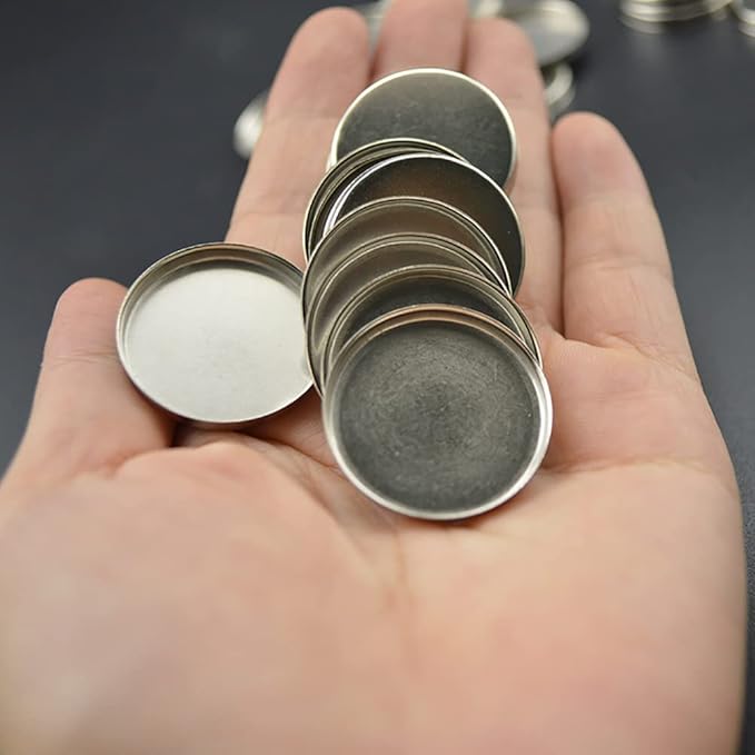 20 Pcs Metal Eyeshadow Pans Round Empty Round