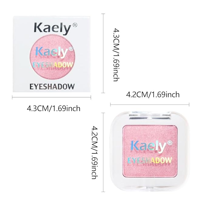 Kaely Pressed Single Eyeshadow Makeup, Pink Shimmer Highly Pigmented Monochrome Eye Shadow Palette, Waterproof Neutral Powde Mini Eyeshadow, sombras para ojos, Lightweight Blendable, 11