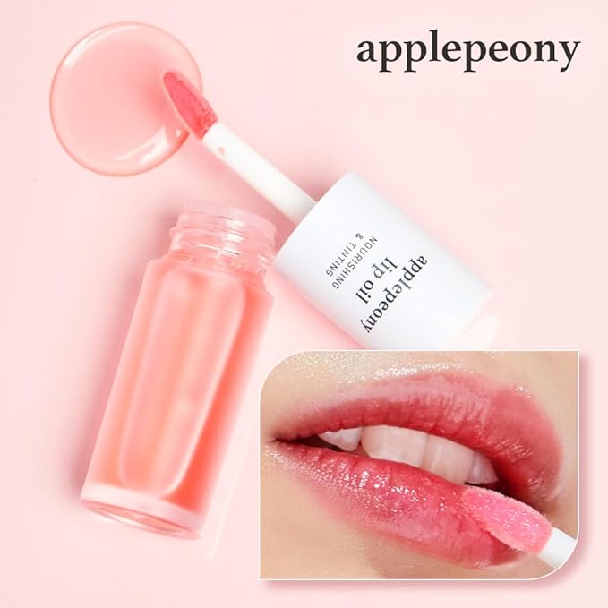 NOONI Korean Hydrating Lip Oil - Applepeony | Long-Lasting, Moisturizing, Plumping, Revitalizing for Dry Lips, Waterproof, No Peel Off, Hydrating, Nourishing Crystal Clear, 0.12 FL Oz