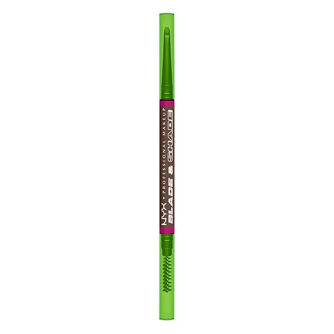 NYX PROFESSIONAL MAKEUP Blade & Shade Brow Pencil, Nano Mechanical Eyebrow Pencil, Up to 16HR Make Up Wear - Brunette