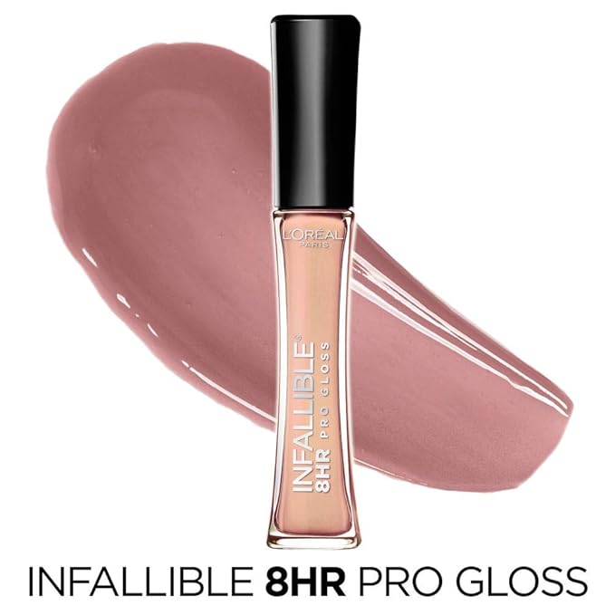 L’Oreal Paris Makeup Infallible 8 Hour Hydrating Lip Gloss, Petal, 0.21 Fl Oz