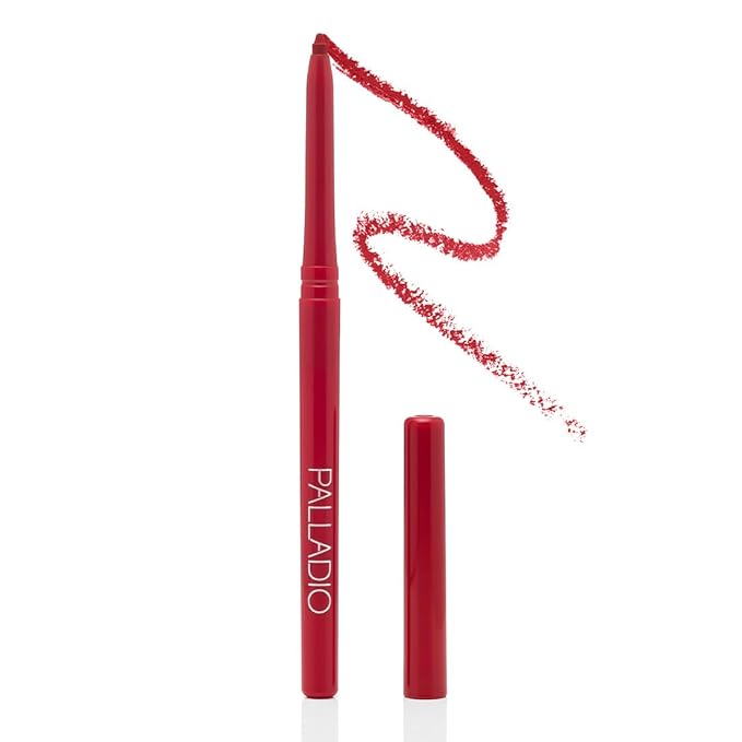 Palladio Retractable Waterproof Lip Liner High Pigmented and Creamy Color Slim Twist Up Smudge Proof Formula with Long Lasting All Day Wear No Sharpener Required, Red Rose