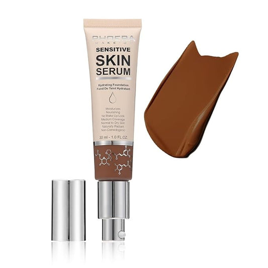 PHOERA Hydrating Serum Foundation,Flawless Full Coverage and Hypoallergenic Mocha, norm)
