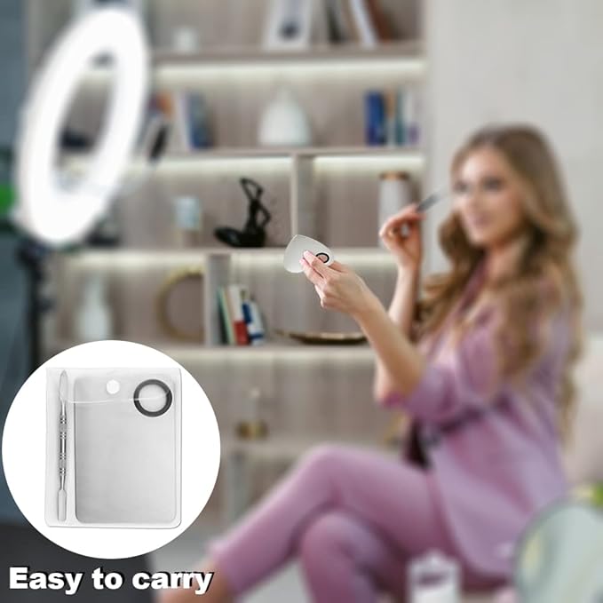 4 Pack Makeup Mixing Palette with Spatula, Stainless