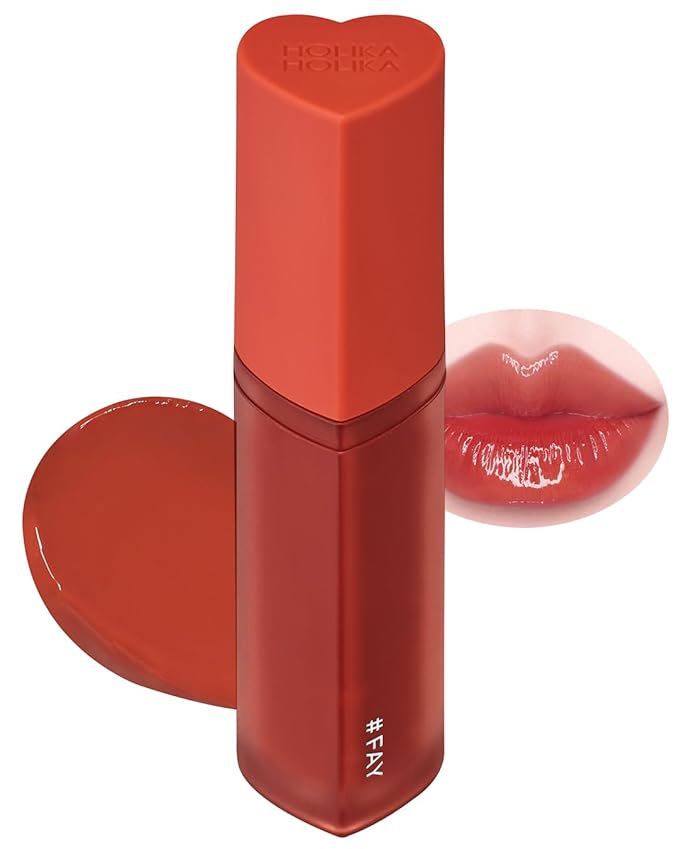 HOLIKA HOLIKA Heart Crush Glow Lip Tint Air – Korean Lip Tint with High Shine Juicy Fruit Jam Colors Lip Stain – Hydrolyzed Collagen & Vitamin C (15 FAY)
