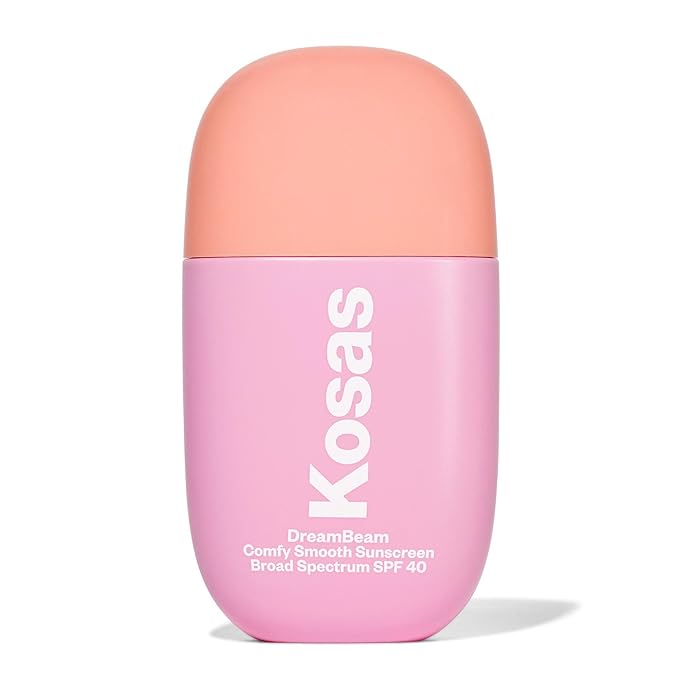 Kosas DreamBeam Mineral Sunscreen SPF 40 - Smooth Liquid Sun Protection for Face - Lightweight Makeup Base with Hyaluronic Acid, Ceramides & Peptides - Subtle Radiant Finish, 40 ml