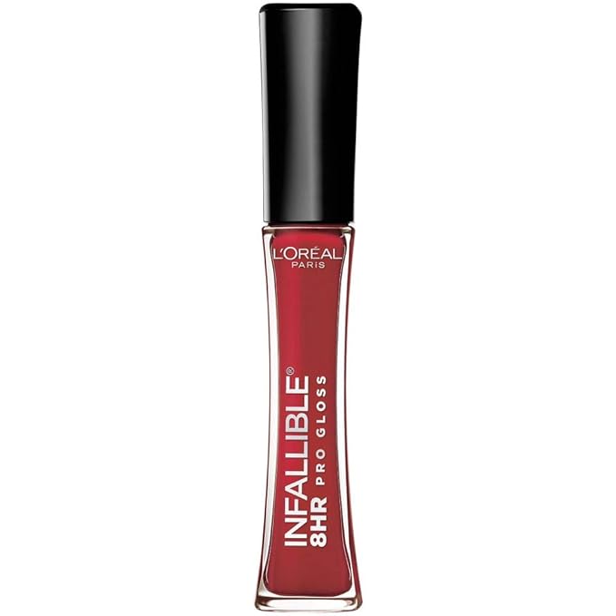 L'Oreal Paris L’Oreal Paris Makeup Infallible 8 Hour Lip Gloss, Comfortable & Hydrating Formula, Rebel Red, 0.5 fl.oz.