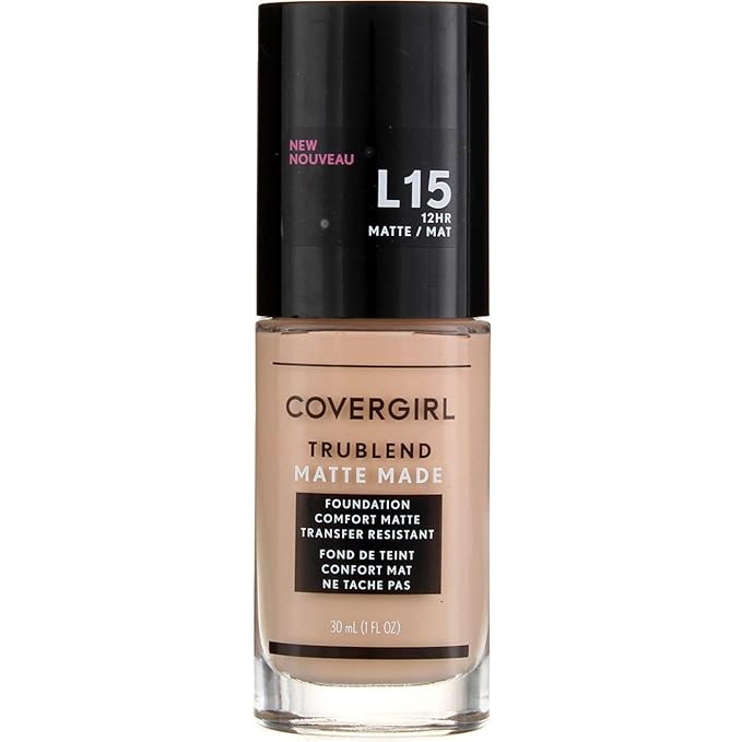 COVERGIRL Trublend Matte Made Liquid Foundation, L15 Porcelain, 2 Count