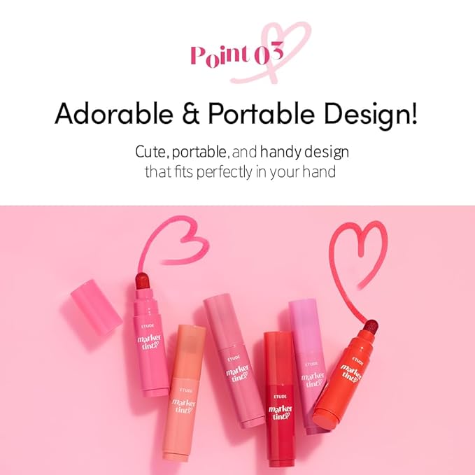 ETUDE Dear Darling Marker Tint #9 Fig Beige (5g) | Hydrating & Long Lasting Lip Stain | High Pigmented Lip Maker with Easy Drawing Tip | Korean Daily Lip Tint, Korean Makeup, Kbeauty