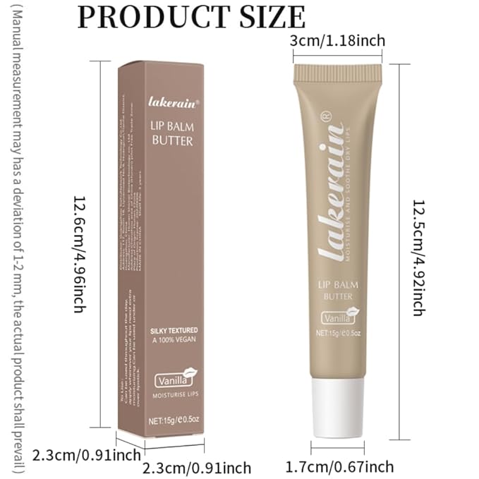 Tinted Lip Butter Balm - Tinted Moisture Gel Lip Gloss | Hydrating Glow Tinted Lip Care | Tinted Lip Stain (Vanilla, 01)