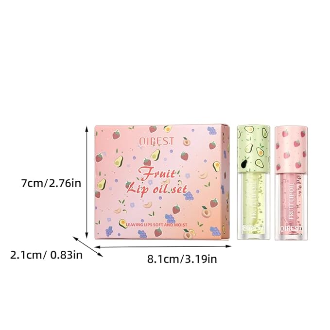 Petansy Fruit-Flavored Plumping Lip Oil Set 4 Packs Moisturizing Lip Glow Oil Long Lasting Nourishing Lip Gloss Set No-Sticky Gloss Lip Balm Lip Care