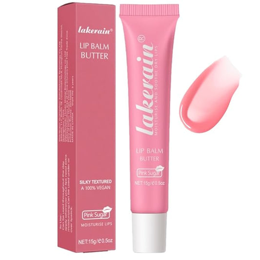 Tinted Lip Butter Balm - Tinted Moisture Gel Lip Gloss | Hydrating Glow Tinted Lip Care | Tinted Lip Stain (Pink sugar, 06)