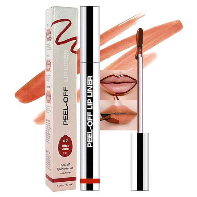 Matte Lip Gloss Stain-Peel Off Lip Liner Tattoo, Orange Red Lip Tint，Long Lasting Peel Off Lip Stain, Waterproof Transfer-proof Lip Mask Lip Liner Peel Off Lip Gloss,Stayn Lip Makeup. #07