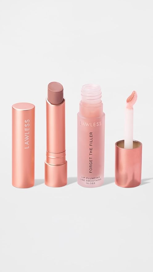 LAWLESS Women's Lip Twin Bundle, Nudie, Pink, 2