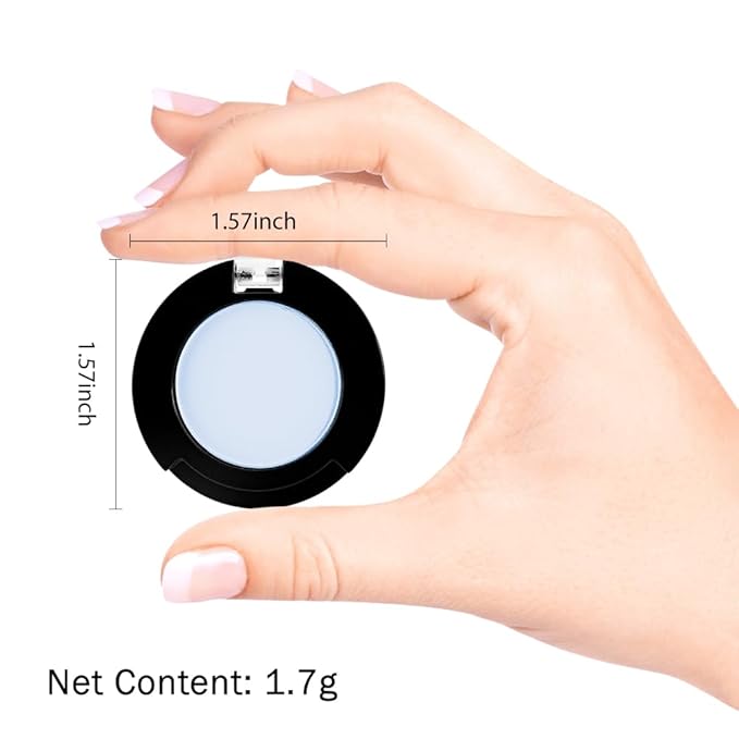 Light Blue Single Matte Eyeshadow Makeup, Cream to Powder Monochrome Eye Shadow for Older Women, Daily Evening Girls Eyeshadow Palette Gift, sombras para ojos, Mini Vegan Travel Eye, #14