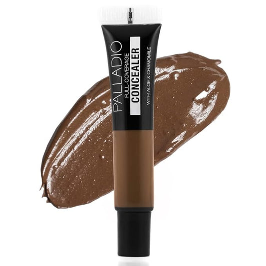 Palladio Full Coverage Concealer, Under Eyes Disguise, Creamy Brush, Mocha