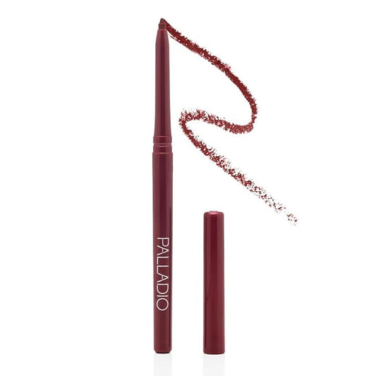 Palladio Retractable Waterproof Lip Liner High Pigmented and Creamy Color Slim Twist Up Smudge Proof Formula with Long Lasting All Day Wear No Sharpener Required, Raisin, 1 Count