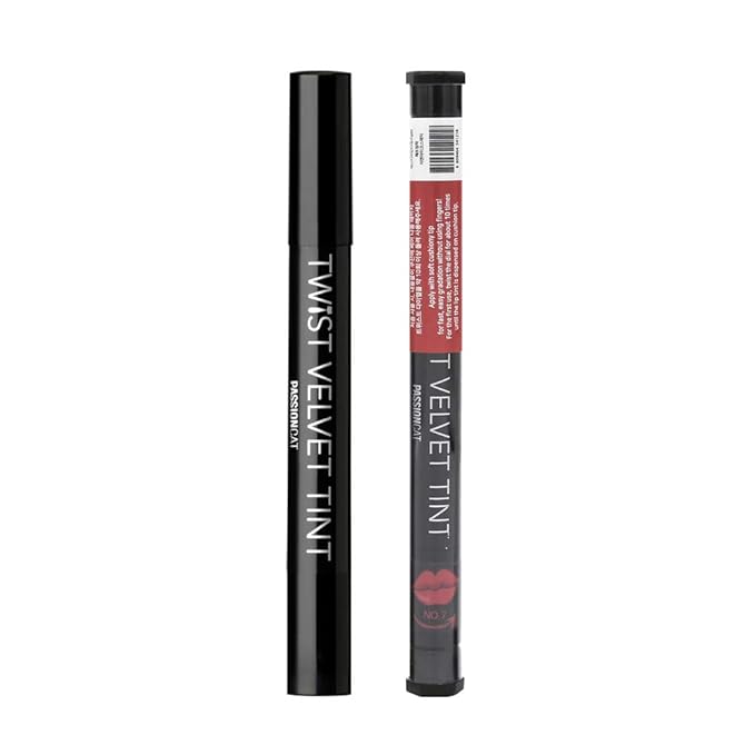 Long Lasting Lip Stain for Lips and Cheek Tint | High Pigment Color | lightweight Matte Finish | Weightless | Full Coverage | Twist Velvet Tint #7 (No.7)