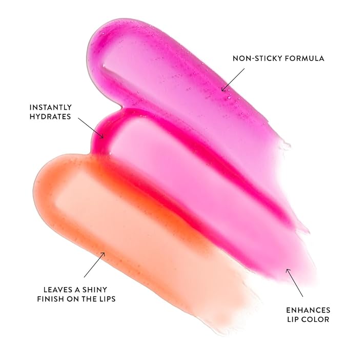 Dreamy Gleamy Tinted Lip Oil, Moisturizing, Shiny, Cruelty-Free, Vegan, Hydrating, Non-Sticky Tinted Lip Gloss, 5ml (Berry Cute)