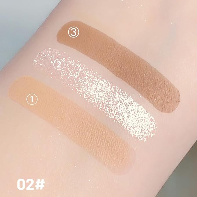 3 IN 1 Brown Nude Face Highlight Bronzer