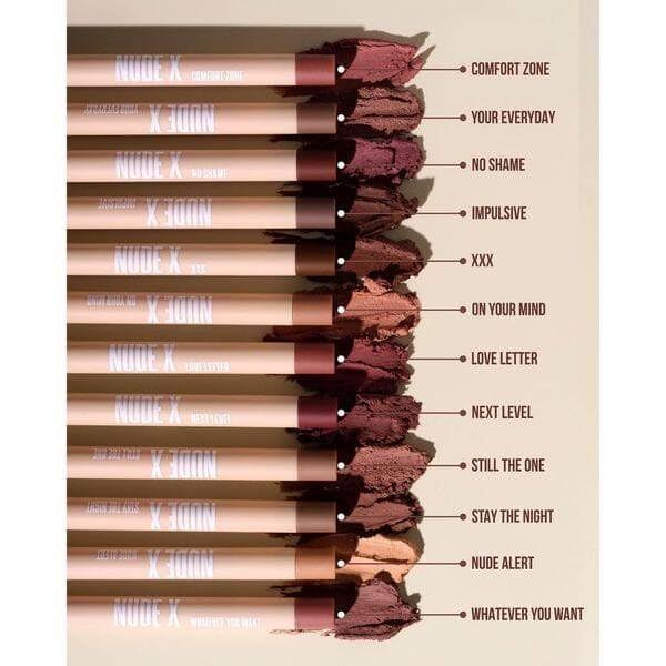 Retractable Waterproof Lip Liner with Built-in Sharpener NUDEX Collection (Full 24 Piece Set)