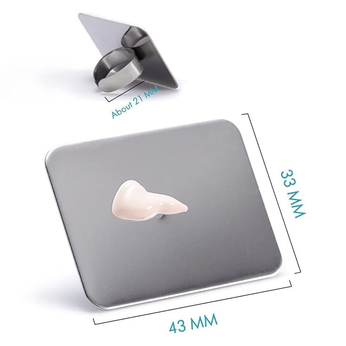 Alipis 2Pcs Nail Art Palette Ring, Stainless Steel