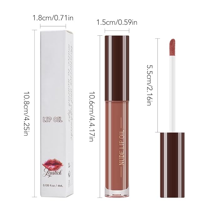 Hydrating Lip Glow Oil, Plumping Lip Oil, Tinted Lip Plumper Gloss,Younger-Looking Lips | Nourishing Long Lasting Non-Sticky Hydrating & Smoothing Lip Treatment Cruelty Free 08#