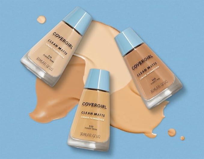 COVERGIRL Clean Matte Liquid Foundation Buff Beige 525, may vary) 1 oz