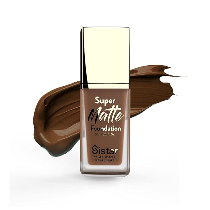 Sistar Super Matte Foundation Perfecting Liquid Foundation Full oz. (Ebony) 30 mL